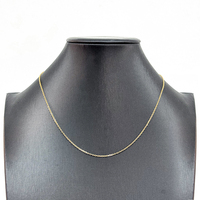 Cadena de Oro AU750 18K Original al por Mayor, Fina, con Corte de Diamante de 1.5mm, para Mujer