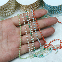 Chaîne en perles de verre de couleurs naturelles, accessoires de chapelet chaîne bon marché