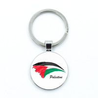 Llavero con Diseño de Mapa de la Bandera de Palestina, Colgante de Cristal con Domo, Paloma de la Paz Anti-Guerra, Decoración para Solapa, Recuerdo, Regalo
