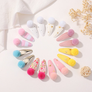 Mignon pompon enfants pinces à cheveux belle <span class=keywords><strong>petite</strong></span> fille épingles à cheveux Bb Barrettes pour filles bébé mode boule pinces à cheveux accessoires de cheveux - Product Image 1