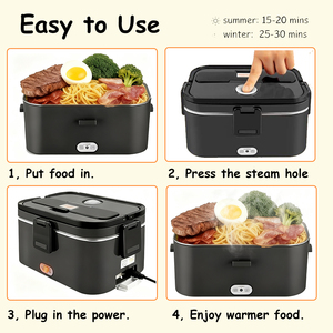 Boîte à lunch électrique portable de qualité alimentaire 304 SS 1,8 L, sans eau, pour garder les <span class=keywords><strong>repas</strong></span> au chaud, pour la maison, la voiture, le <span class=keywords><strong>camion</strong></span>, le bureau, l'extérieur - Product Image 4