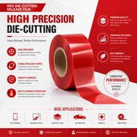 Film de démoulage en silicone PET rouge personnalisé Tensfilm 25-188µm 1-1000g/in pour FPC, PCB et découpe à l'emporte-pièce