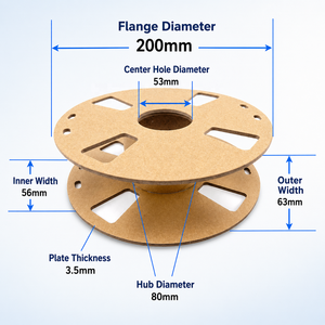 Bobine en papier kraft écologique de 200 mm pour emballage de filament à faible coût, bobine vide de 1 kg pour impression 3D, vente en gros - Product Image 4