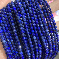 Pierre de Lapis Lazuli naturelle à facettes 2mm 3mm 4mm perles de Lapis Lazuli rondes en vrac pour la fabrication de bijoux