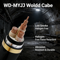 Câble minier sans halogène à faible émission de fumée WD-MYJY43 8.7/10kV |   Résistant aux flammes, résistant à l'usure pour les mines souterraines de charbon