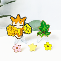 Broche en métal plaqué or naturel avec logo personnalisé, prix d'usine, badge personnalisé, épingles à revers en émail dur en forme de feuille