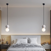 Suspension LED moderne nordique contemporaine à suspension plafond, haute luminosité, anti-éblouissement, boule en résine, blanc chaud, pour maison et bureau, garantie 3 ans