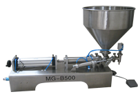 Machine de remplissage semi-automatique pour liquides, savons et shampoings, pour bouteilles et flacons en verre