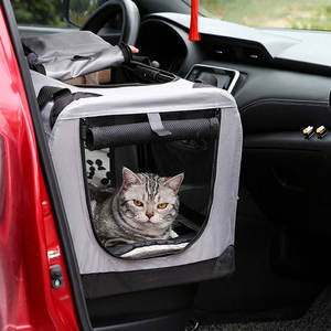 Auto-Hundekäfig Katzentasche Tragbar Faltbar Große Kapazität Outdoor Polyester Reißverschluss Rechteckiger Haustiertransporter - Product Image 2