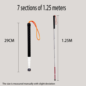 <span class=keywords><strong>Canne</strong></span> aveugle télescopique-Bâton de marche pliant réfléchissant pour les personnes malvoyantes et aveugles 7 sections pliant en alliage de titane - Product Image 2