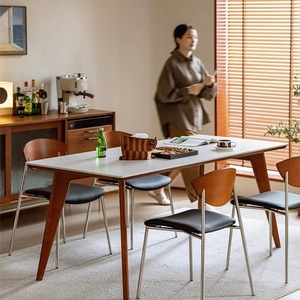 Dining Chair Solid Wood <b>Backrest</b> Black Seat Modern Nordic Design For Dining Room - Product Image 3