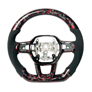 Volante in Pelle Alcantara Personalizzato in Carbonio Forgiato Rosso per <span class=keywords><strong>Honda</strong></span> Civic 11a Generazione Accessori Auto - Product Image 1