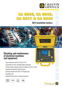 Chauvin Arnoux CA 6545 Insulation Resistance Tester with 5100V Max Voltage and <b>Bar</b> Graph LCD Display - Product Image 3