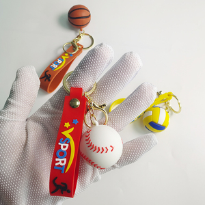 Llavero de PVC con diseño de pelota de dibujos animados, nuevo, al por mayor, ligero, duradero, con logotipo personalizado - Product Image 6