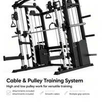 Machine de musculation multifonctionnelle Smith Machine Power Cage avec Lat Pulldown et Cable Crossover pour la musculation et le bodybuilding