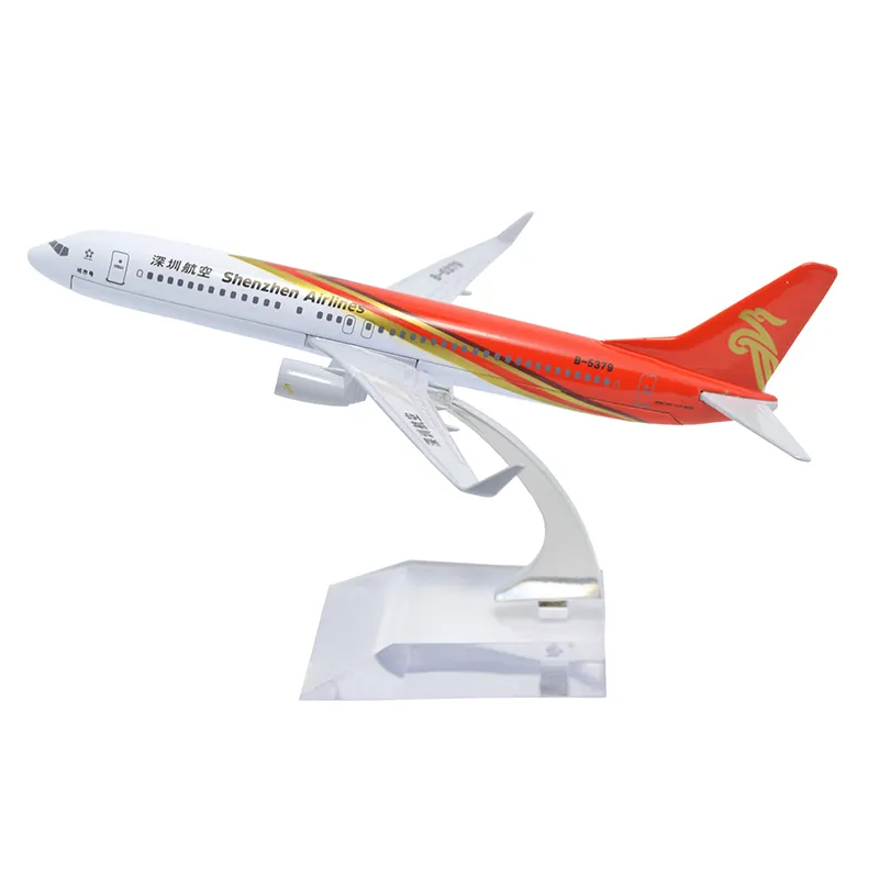 1: 40016cm中国深セン航空ボーイングB737-800金属旅客機モデル民間航空機モードダイキャスト飛行機モデルOEM