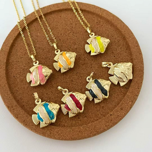 CH-LAN0916 carino piccolo ciondolo collana placcato oro fiore/bicicletta/cammello ciondoli collana placcatura oro gioielli all'ingrosso - Product Image 3