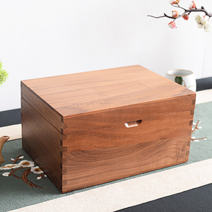 2023 công suất cao lật nắp rắn Walnut nam châm hộp gỗ bao bì biểu tượng tùy chỉnh Lưu trữ hộp gỗ - Product Image 2