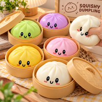 Giant Squishy Dumpling 25cm 15cm, Bao Bun Squishy Géant 10 pouces, Boule Squishy à remontée lente, Jouet anti-stress avec boîte de cuisson vapeur, Entrepôt USA