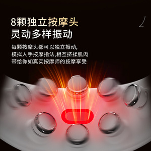 AUX Neck Massager AJA-LL-J3 White 8 Roller Pulse Heat Therapy USB Rechargeable Home Use - Product Image 4