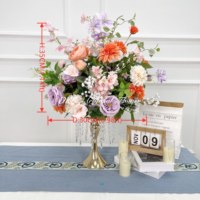 Boules de fleurs artificielles de luxe en soie, roses rouges de haute qualité, pour centres de table de mariage et décoration événementielle (vente en gros)