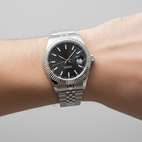 Quantité minimale de commande bas tout en acier inoxydable hommes montre automatique japon mouvement calendrier affichage luxe mécanique montre pour hommes