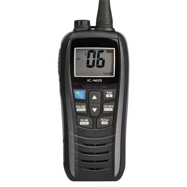 IC-M25 VHF Portable Marine Handheld Two-Way Walkie Talkie 5W Emergency Intercom with Long Microphone DMR Wireless Radio