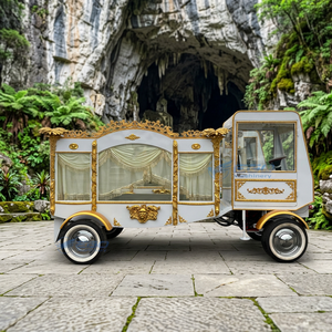 High--end Electric Funeral Car Chariot Hearse with Steel Construction and Leather Seats for Transporting Coffins - Product Image 1