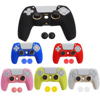Coque en silicone antidérapante pour manette PS5, protection de la coque, résistante à la transpiration, revêtement en caoutchouc souple pour accessoires de manette