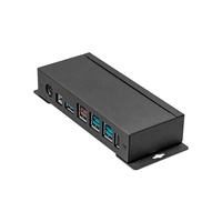 Systèmes de point de vente métalliques, concentrateur USB externe, alimentation 12V 24V, hub USB noir, logo personnalisé pour point de vente