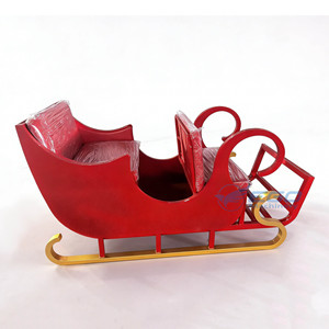 Traîneau en métal au design luxueux pour la décoration de Noël avec sièges en cuir souple et capacité de 1 à 2 personnes, tailles personnalisées - Product Image 1