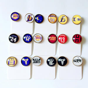 Broche en métal rond électroplaqué, style rétro transfrontalier, pour équipe de basketball, badge 'Time Gem', épinglette Kobe Curry, petit cadeau pour fan - Product Image 4