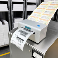 Printer Label pengiriman tanpa tinta kompatibel dengan ESC/POS termal 4 inci 108mm ukuran kertas maksimal untuk mencetak kode batang stok tersedia