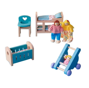 Giocattolo Familiare per Bambini, Mini Bagno, Casa delle Bambole in Legno con Mobili in Miniatura, Soggiorno per Bambine - Product Image 5