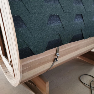 Sauna en baril extérieur traditionnel en cèdre <span class=keywords><strong>noir</strong></span> à infrarouge avec vestibule pour 2 personnes, fabrication artisanale, 2025 - Product Image 6