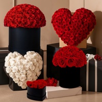 Nouveau Produit 2025 Idée Cadeau Saint-Valentin 100 Roses Éternelles Fleur Immortelle Conservée Boîte Luxe