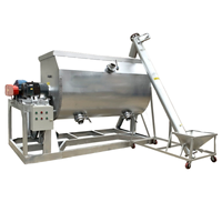 Mélangeur à ruban automatique à double hélice SunYEX avec pompe, mélangeur de poudre en acier inoxydable, machine de mélange horizontale de 1000 L