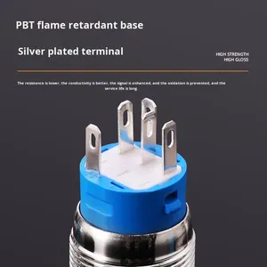 19mm kim loại đẩy nút chuyển đổi 3A IP67 250V LED tự khóa tự đặt lại không thấm nước Tròn Nút nguồn cho xe ô tô mới - Product Image 4