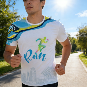 T-shirt de sport unisexe à manches courtes personnalisé avec logo, respirant et anti-transpiration, idéal pour la course et l'entraînement en club - Product Image 3