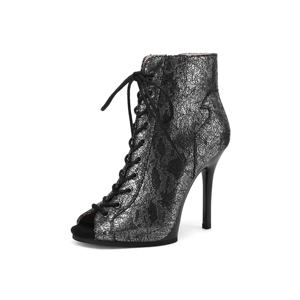 Chaussures de <span class=keywords><strong>danse</strong></span> jazz sexy noires à <span class=keywords><strong>talons</strong></span> hauts à lacets, <span class=keywords><strong>talons</strong></span> hauts à la cheville avec semelle extérieure en PU souple, dessus en cuir artificiel, <span class=keywords><strong>bottines</strong></span> à <span class=keywords><strong>talons</strong></span> pour femmes - Product Image 5