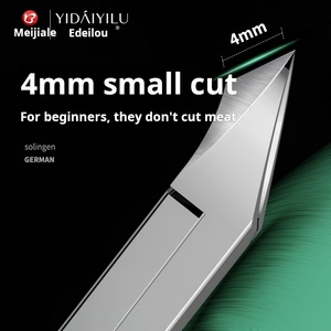 <span class=keywords><strong>Coupe</strong></span>-cuticules en acier inoxydable pour nail art, lame incurvée avec pointe aiguë, logo gravé, ciseaux de beauté pour éliminer les peaux mortes - Product Image 4