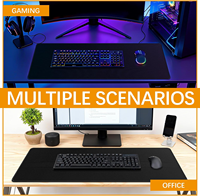 Tapis de souris gaming surdimensionné personnalisé, tapis de bureau étendu en tissu tissé avec bords cousus et impression de logo pour le bureau et la maison