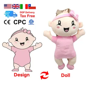 نموذج دمية مخصصة من الشركات المصنعة دمية أفخم لعبة مخصصة محشوة دمية طفل أفخم لعبة للأطفال الرضع