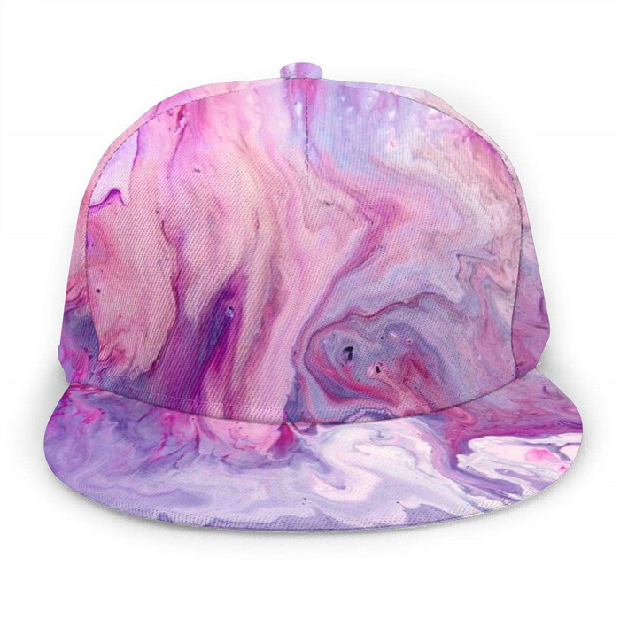 Кепка-бейсболка для мужчин и женщин, регулируемая шапка в стиле хип-хоп, с фиолетовыми мраморными прямыми полями, для спорта
