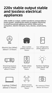 Trạm điện di động 300W 333wh năng lượng mặt trời Máy phát điện Pin Lithium cho RV cắm trại ngoài trời Đi Bộ Đường Dài Nhà khẩn cấp sao lưu - Product Image 4