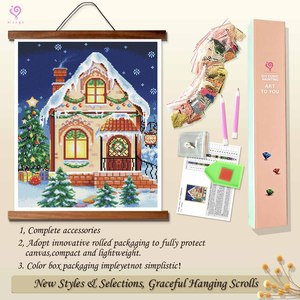 ชุดภาพวาดเพชร DIY 5D ลายบ้านคริสต์มาส แบบเต็มวงกลม ขนาดใหญ่ เพชรคริสตัล งานศิลปะภาพวาด - Product Image 4