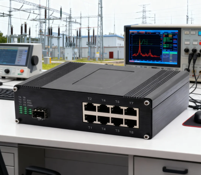 E-link Industrial 8 Port Gigabit Ethernet Switch 1000Base T 1000Base X Fiber SFP Metal Housing DIN-Rail/Wall Mount