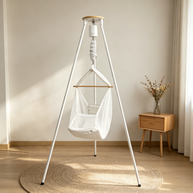 Baby Electric Hammock Swing Cradle with Stand, Breathable Mesh Bassinet, Speed & Timer, USB Powered Indoor Outdoor Rocker