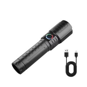 Lampe torche LED rechargeable, lot de 2, 1000+ lumens, super lumineuse, avec réglage de la mise au point, 3 modes d'éclairage, longue autonomie, camping, USB - Product Image 1