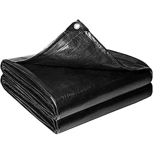 Offre Spéciale 25x30Ft 28mil PE bâche en plastique noir Koi revêtements d'étang à poissons sous-couche d'étang renforcée pour étangs - Product Image 4